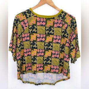 Target Pink and Green Checkered Women's Top